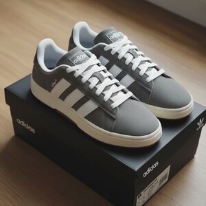 Adidas Gray and White Men's Sneakers